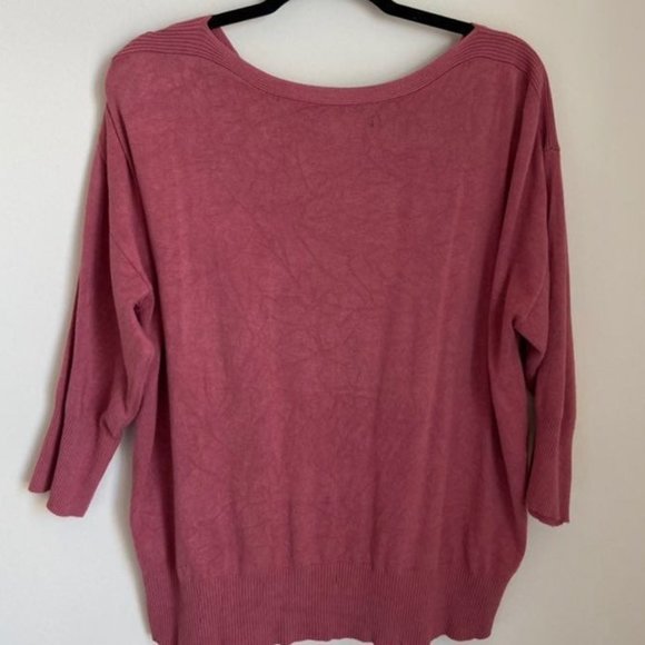 Apt. 9 Pink Sweater 3/4 Sleeves - Picture 2 of 6